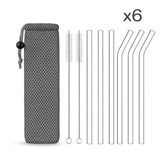 6 Glass Straws